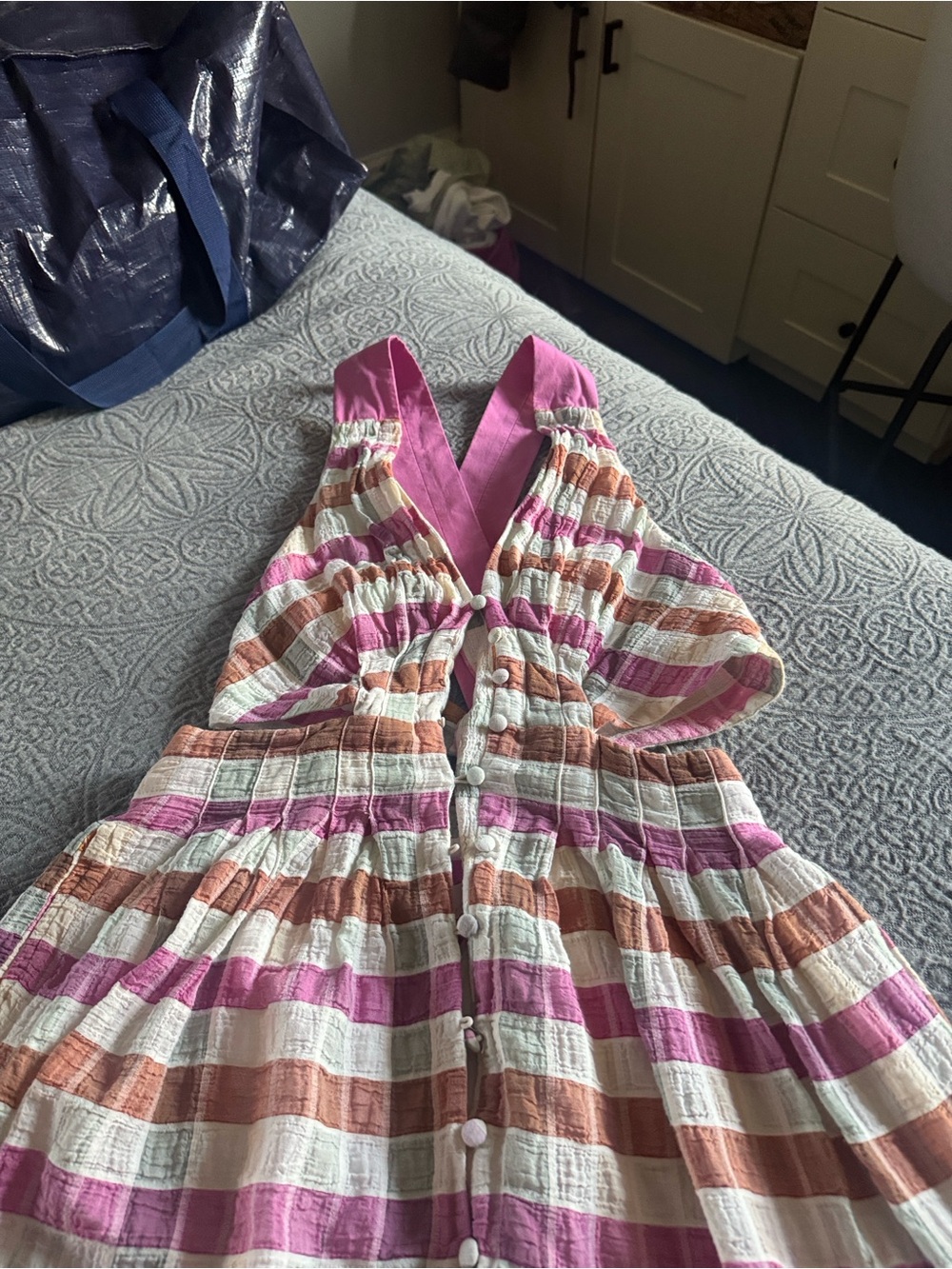 Anthropologie Maeve ombré Pastel Striped Sundress in Pink, Peach - Picture 8 of 8